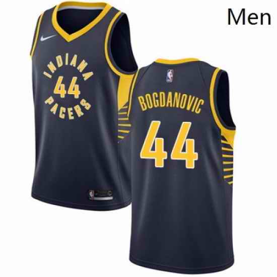 Mens Nike Indiana Pacers 44 Bojan Bogdanovic Authentic Navy Blue Road NBA Jersey Icon Edition